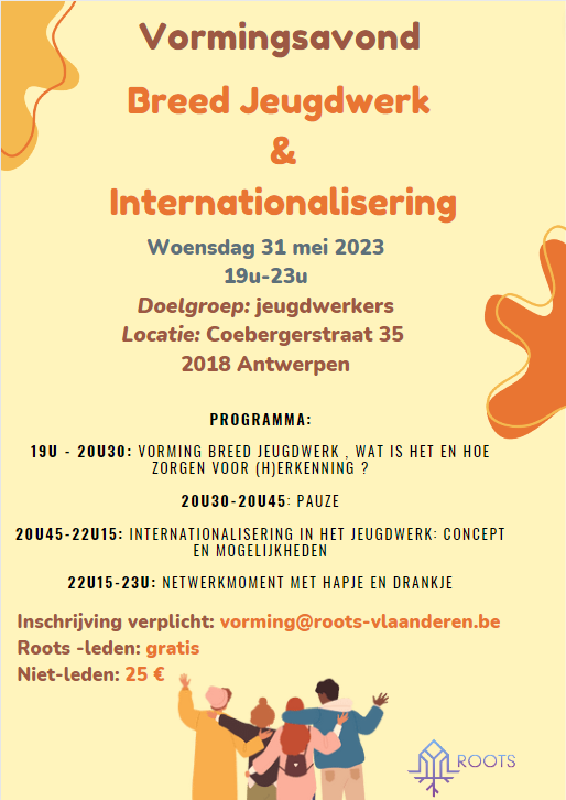 VORMINGSAVOND BREED JEUGDWERK & INTERNATIONALISERING - ROOTS Vlaanderen